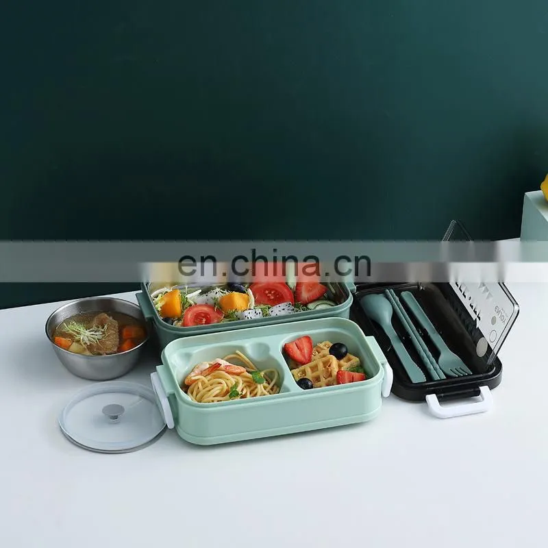 304 Stainless Steel Lunch Box Bento Box For School Kids Office Worker 2layers Lunch Container Food Storage Box