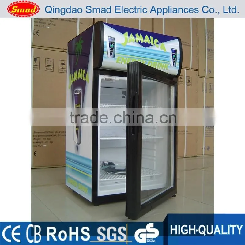 Supermarket direct cooling vertical mini display fridge showcase