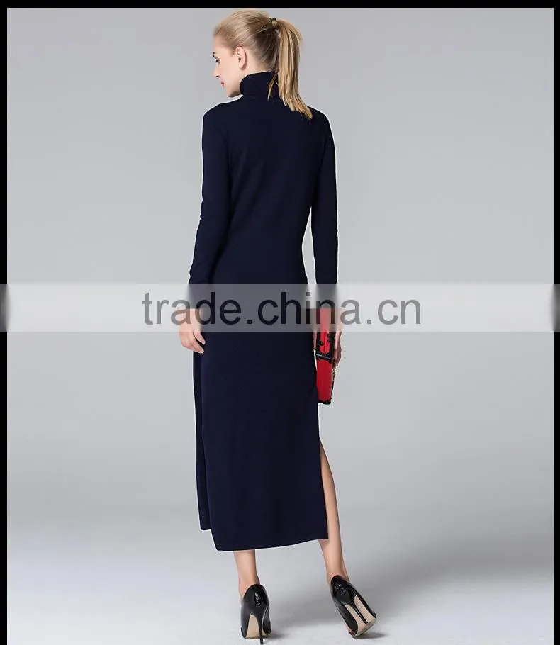 Sexy split package hip party knit sweater dress for women