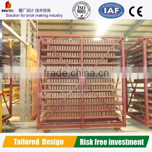 Secadero de ladrillo con auto carro de carga dryer cart for unloading
