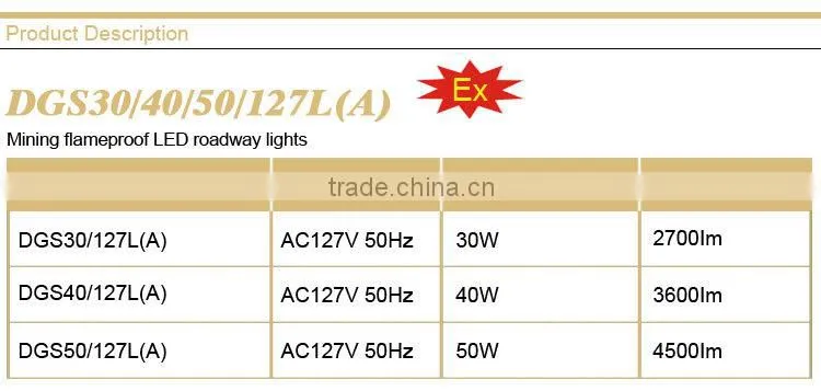 DGS50/127L(A) Mining flameproof LED roadway lights