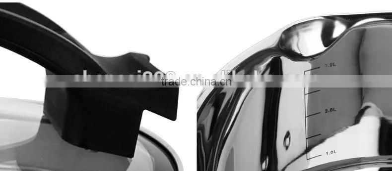 newest design stainless steel milk boiling pot/ glass lid sauce pan/ soup&stock pot