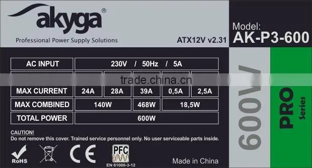 Power Supply AK P3 600W PSU