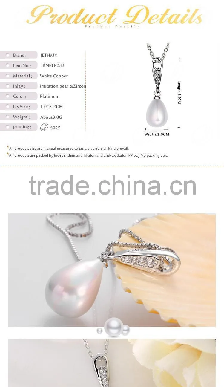 Unique Design Simple European Styles Platinum Fashion Zircon Charm Pendant
