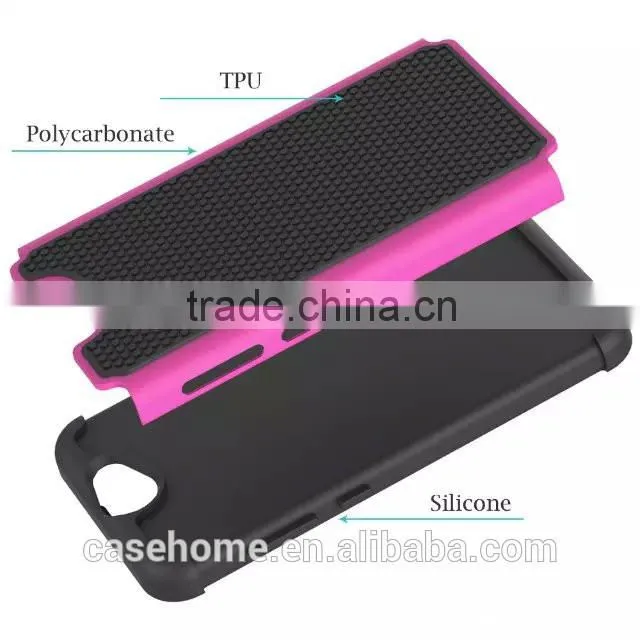 Silicon+PC 2 in 1 Kickstand Hybrid Case For HTC One M8