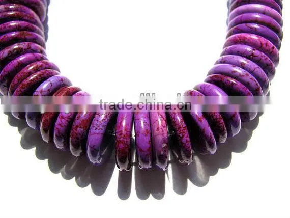 TB0425 Blue turquoise heishi beads,blue howlite rondelle beads