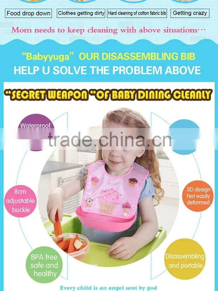 multi-functional colorful baby bib with cute design