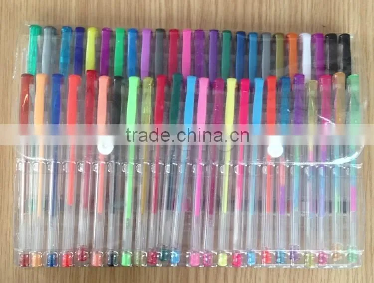 Rainbow color gel pen glitter logo ink pen pack