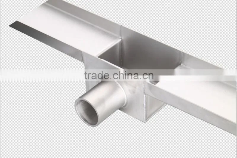 Audemar E Series Straight Edge Small Sloped Channel Base Stainless Steel Side Drain With Horizontal Outlet