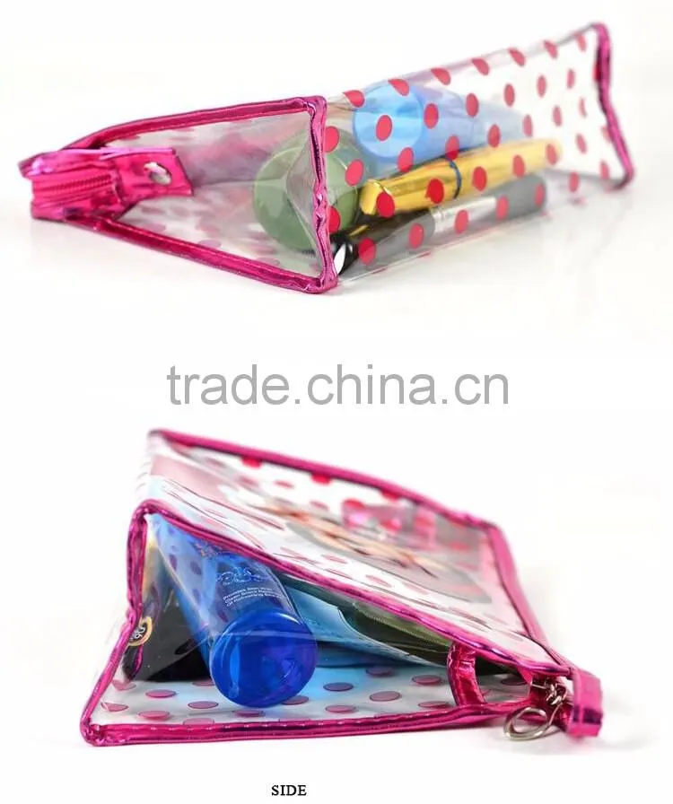 fashion transparent PVC for cartoon cosmetic bag simple small makeup bag