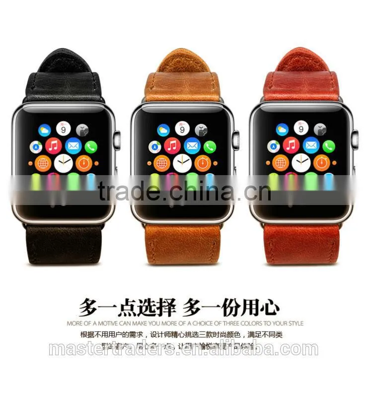 Original JISONCASE Retro Series Genuine Leather Watch Band Wrist Strap For 42MM Apple Watch MT-3528