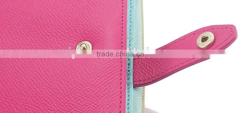 2015 new design promotion pretty leather zipper women wallets with card slots