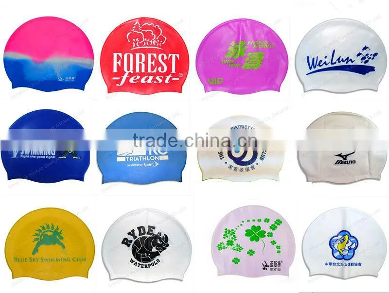 National race swimming cap silicone fish