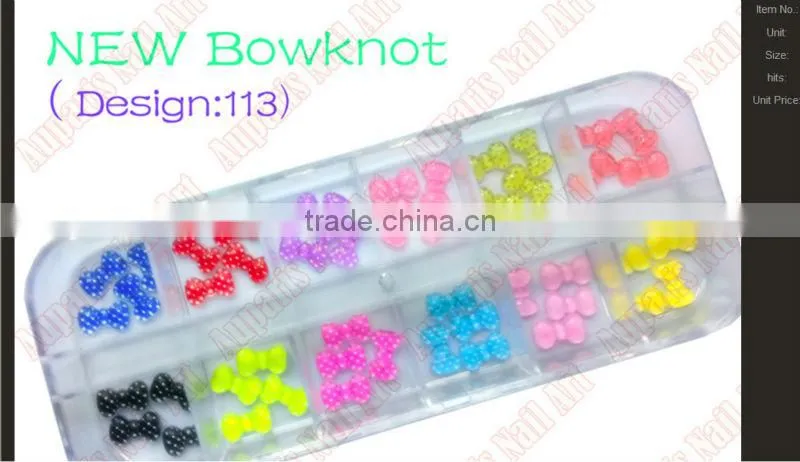 Nail Art 5mm bow tie Wheel 3D Design Decoration Tips UV Acrylic clay Manicure Rhinestones! DIY Hot