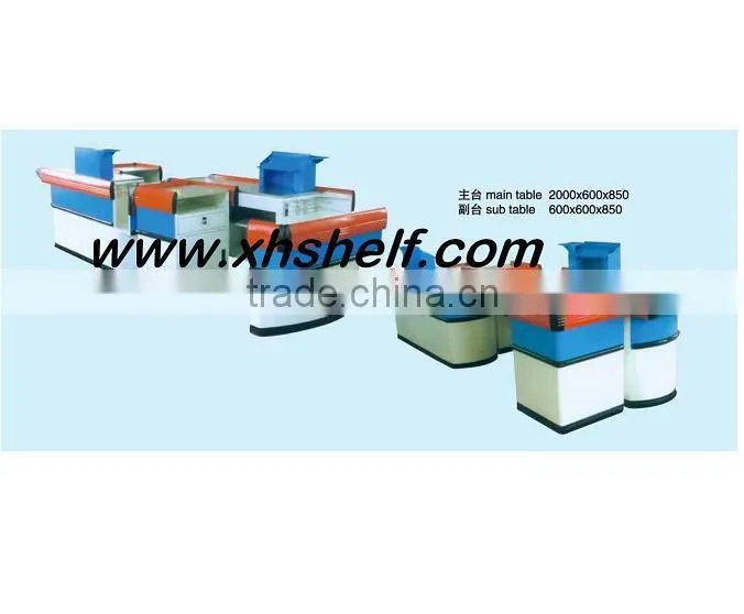 Professional Customzied supermarket stainless checkout counter with conveyor belt