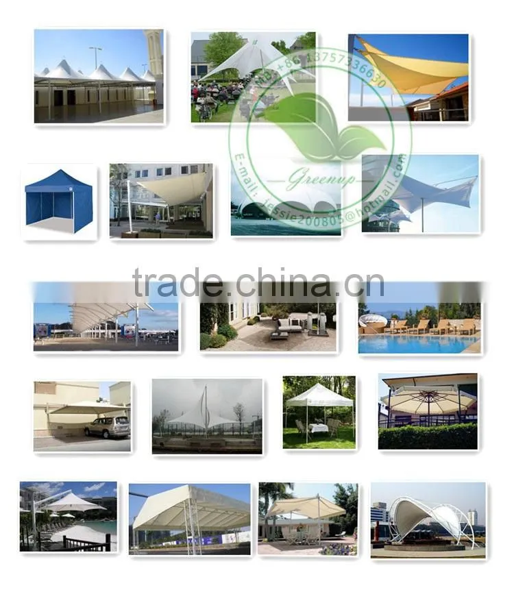 Steel Structure White PVC Tarpaulin Canopy Shelter /Sunshade Sail/Tensile Fabric Structure