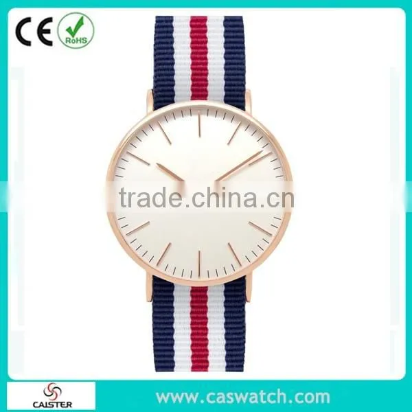 Ultra-thin Rose Gold Ronda Movement Men Leather Watches, minimalist style fancy men's watches