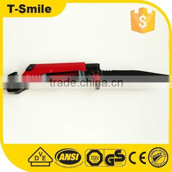 stainless steel survival knife with LED flashlight