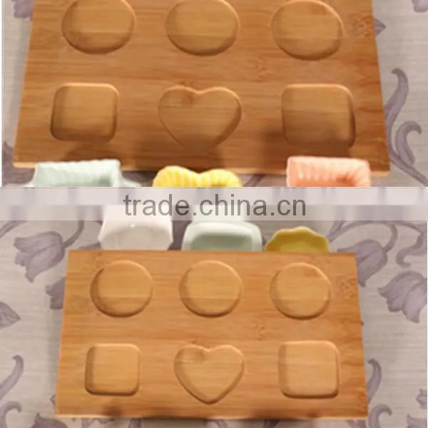 high quality ceramic cup set with bamboo tray