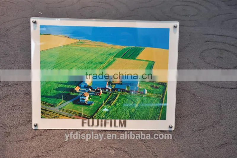 White&Clear Acrylic Photo Frame with Metal Support