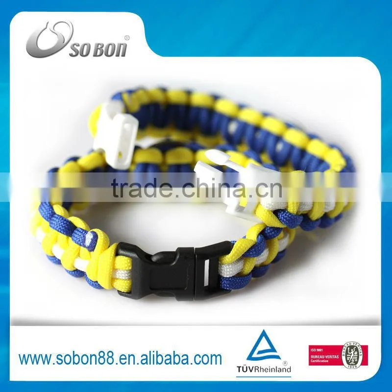 2016 wholesale 550 paracord survival bracelet with stainless steel clasp