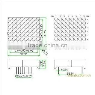 Reliable performance led square plate dot matrix display