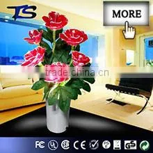 Factory price wholesale LED lighted decorative fibers flower with vase