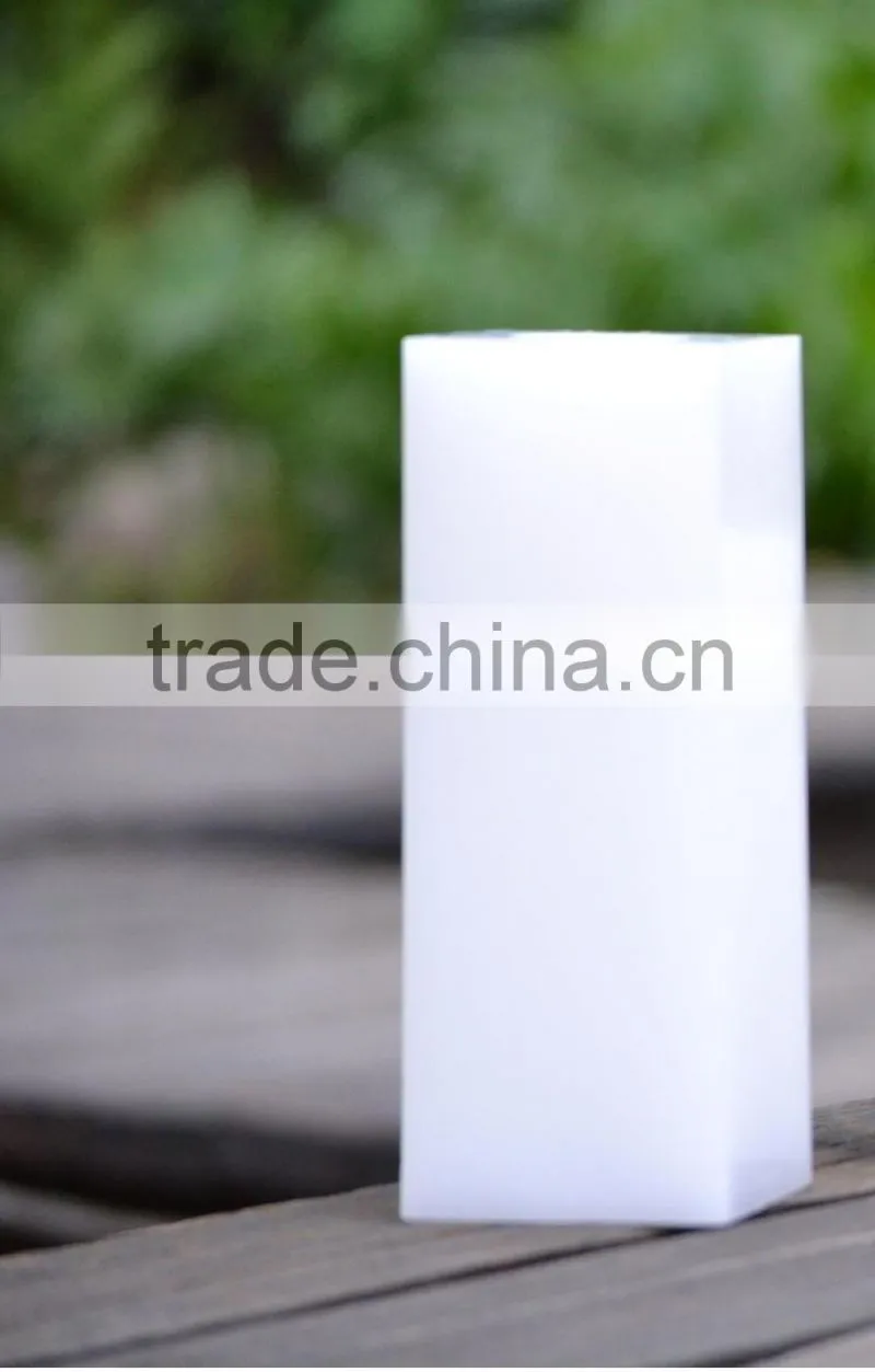 square pillar 75*H80mm 2 LED light wax candle, flameless electronic candle
