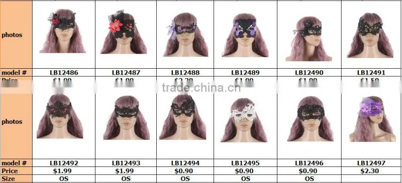 Wholesale Fashion Lace Halloween Party Mask