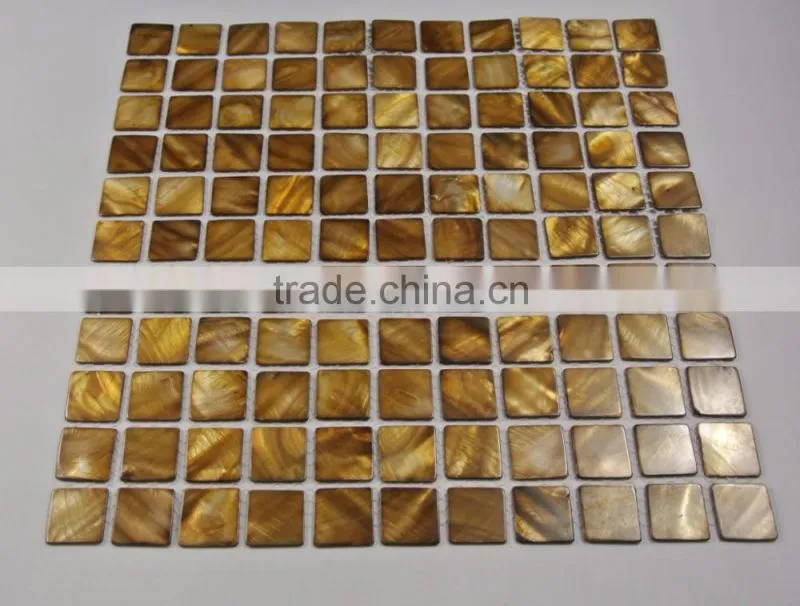Colored bronze River shell mosaic tile, backsplash tile