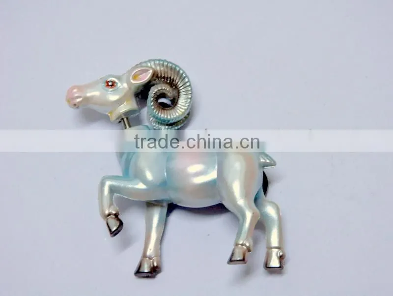4 inch Pearl Powder Ram Sheep Plastic Personalized Educational Country Fridge Magnets