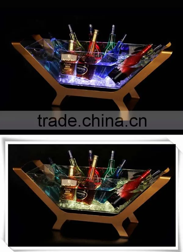 Champagne bar supplies LED ice bucket size LED ice bucket KTV transparent ice bucket 12 installed charging bucket