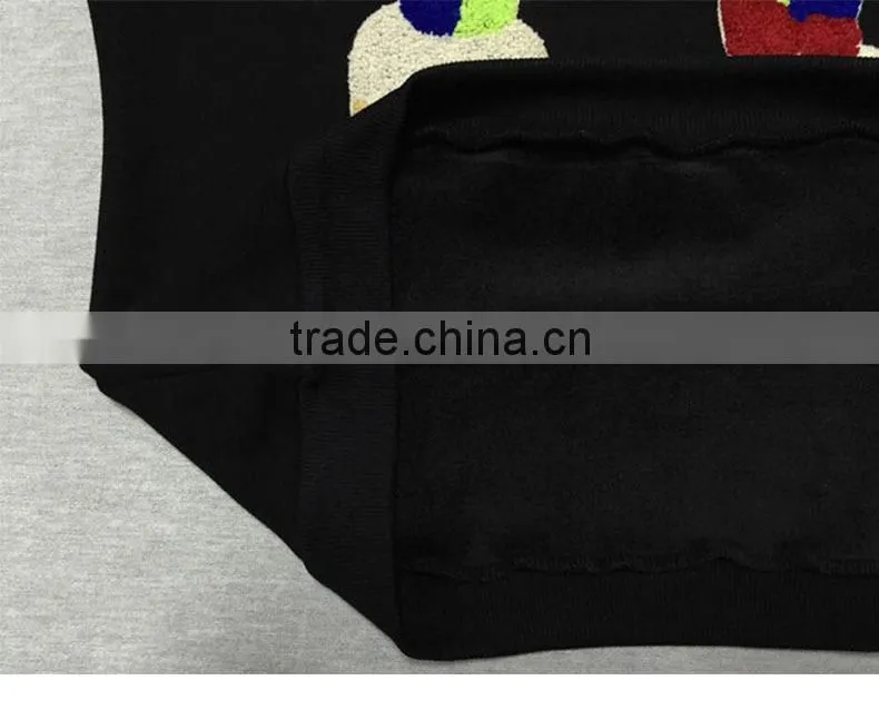 european fashionable letter embroidered gray slim woman fleece for apparel stock