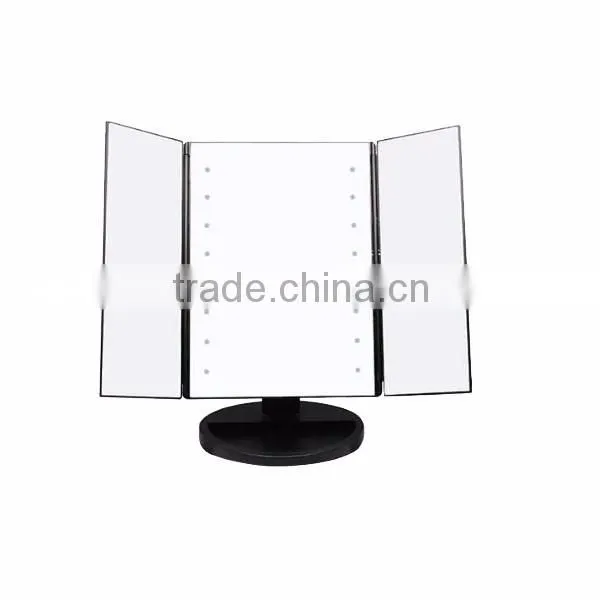 Newest touch sensor usb directly charging lighted vanity table mirror with 3 sides
