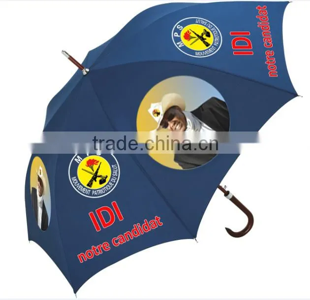 Auto Open J hand Golf Umbrella for Chad campaign
