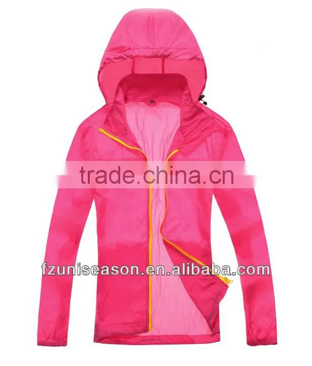 Waterproof mens nylon windbreaker jackets purple