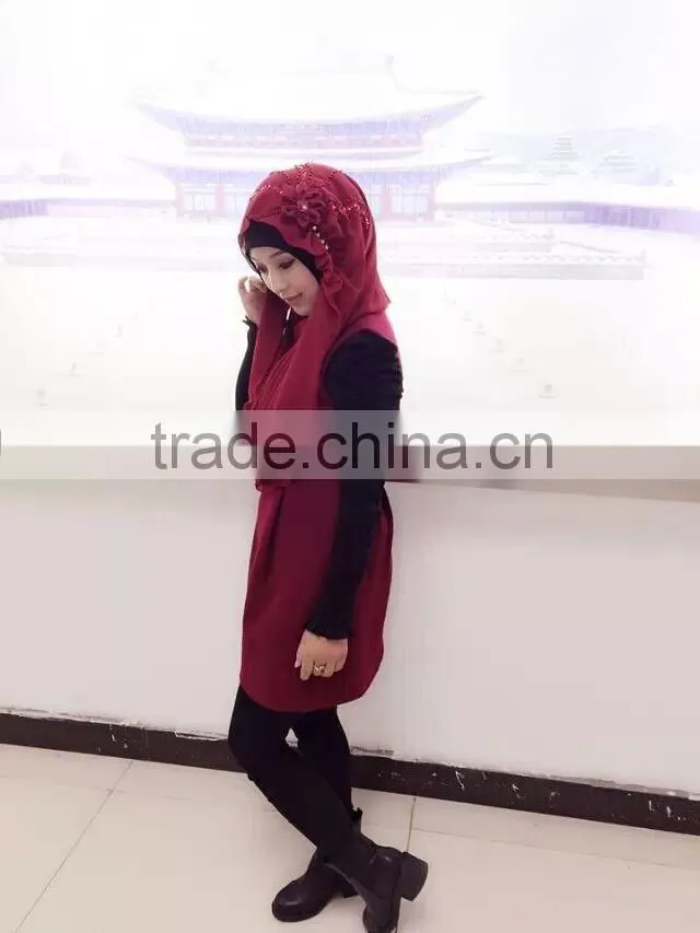 H257 big size ninja hats with hoody and handmade flower and beading