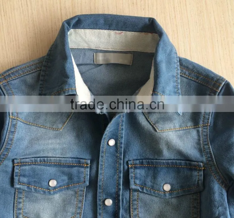 Factory baby clothes wholesale autumn washed jacket baby boy jeans jacket
