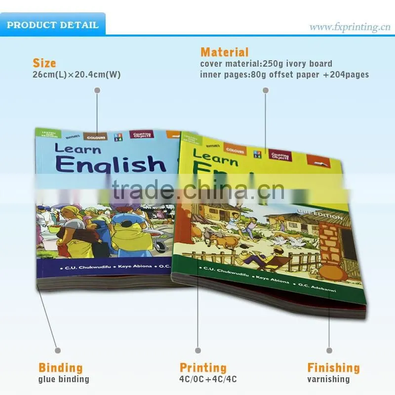 High quality funny children english teaching book printing