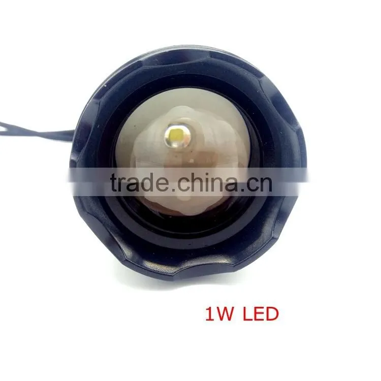 1W powerful led Mechanical zoom in-out flashlight powered by 2D batteries