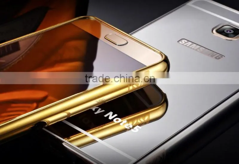 High Quality Aluminum Mirror Bumper Cell Phone Case For Samsung Galaxy Note 5 Mirror Case
