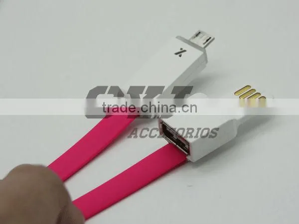 2 in 1 led light micro usb data cable for mobile phone