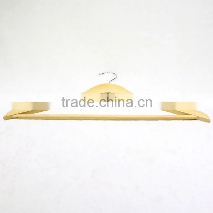 Wooden color hotel wooden hanger for dress/ shirt/suit display