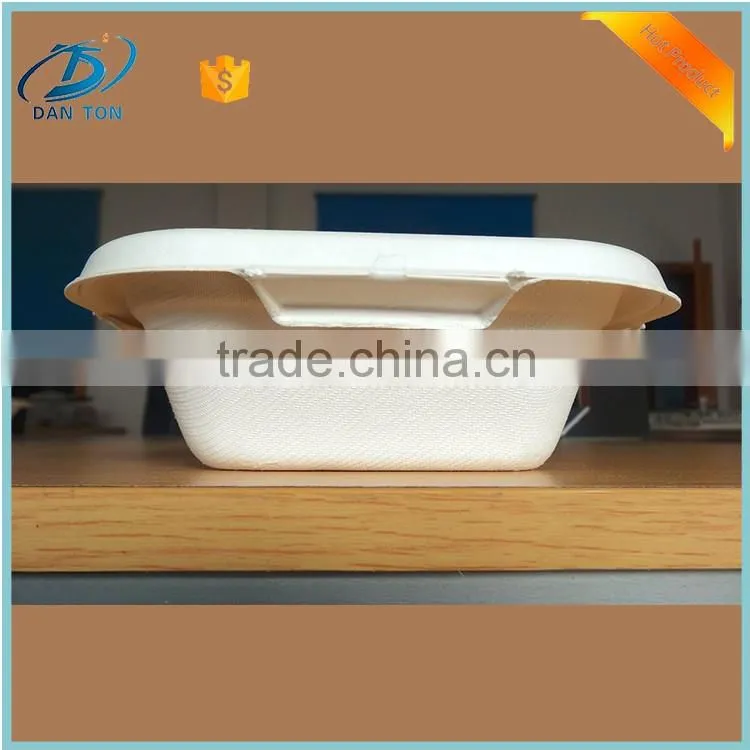 Fluting lidded disposable quadrate paper pulp lunch box