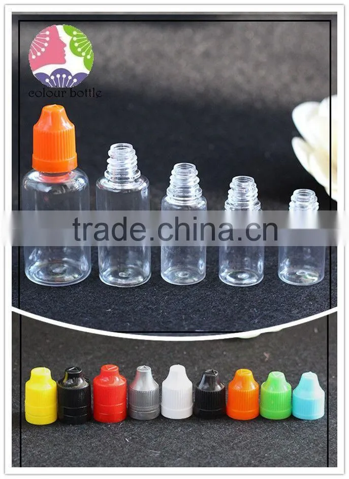 trade assurancechildproof cap PET 30ml plastic e juice bottle shrink band for plastic e-liquid bottle 10ml plastic dropper