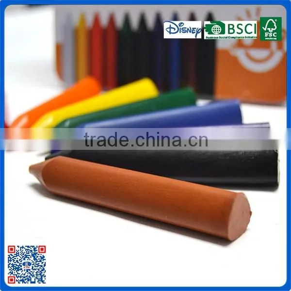 2016 wholesale 10 colors triangle crayon in paer box with logo printed crayon for school students