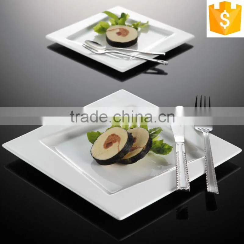 unique design 6" soup plates square shape ceramic bone china soup plates