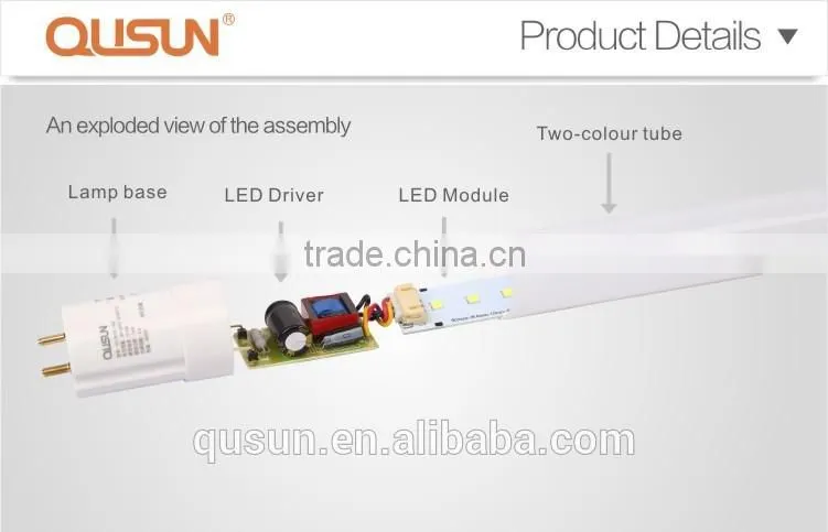 Easy replacement for fluorescent tube 9W/14W/18W Competitive Price LED Tube Light T8