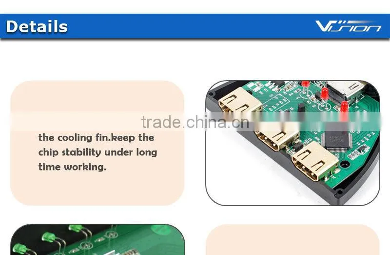 3 Port 1080p Hdmi Auto Switch Splitter Switcher HUB Box Cable LCD Hdtv
