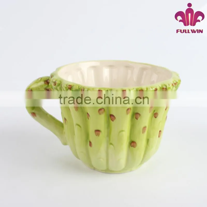 Logo printed ceramic mug with bamboo design